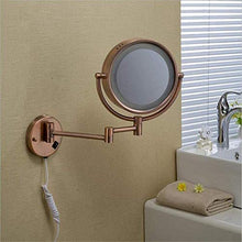 ZCCL Specchio per Il Trucco con Specchio cosmetico per Il Bagno Specchi per Il Trucco con Luce a LED in Oro Rosa Specchio per Il Trucco da 8,5 Pollici Rotondo a Doppio Lato 3X / 1X Specchio Ingra