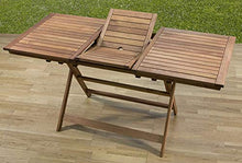 PiuShopping Tavolo Allungabile da Esterno Giardino, in Legno, Pieghevole da Pranzo – (120/160x70x73h)