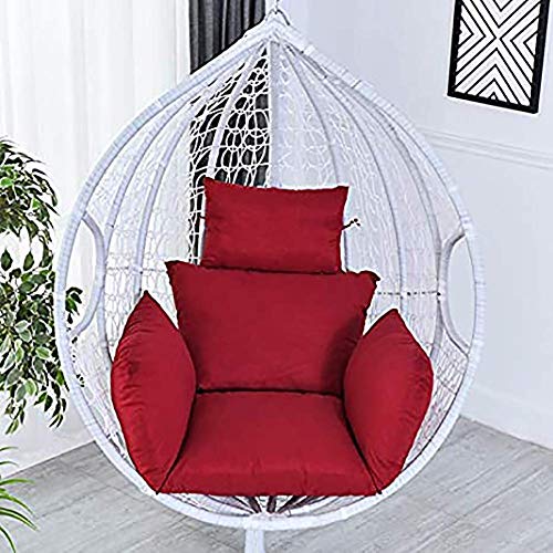 Yxxc Cuscino per Sedia a Dondolo Lavabile Antiscivolo Indoor Outdoor, Cuscini per Sedia a Dondolo per Amaca Cuscini per Sedia a Dondolo Morbidi Tinta Unita, Cuscini per sedie a Cesto Appeso Rosso