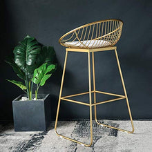 LWW Sedie, sgabelli da bar Moderna semplicità per il tempo libero Sedia in metallo Sgabelli da bar Poggiapiedi Sedie da pranzo per colazione Cucina/Pub/Bar,Oro rosa,42 cm