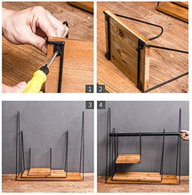 Una partizione specifica Grafico Formato di Riferimento Industriale Moderna Rack Decorativo Bookshelf Rettangolare Mensola in Camera da Letto Creativa Muro di Ferro Legno