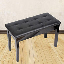 Sgabello per Pianoforte Piano Stool 2-Person Elettrico Piano Bench Bagagli sedie Tastiera Banco Cuscino PU con Bagagli Libreria (Colore : Nero, Dimensione : 75x34x50cm)