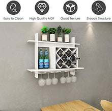 Zfggd Parete Wine Rack Organizer, Bottle Holder Glass Bar Accessori Scaffalature for 6 Bottiglie di Vino Bagagli mensola di Esposizione (Bianco)