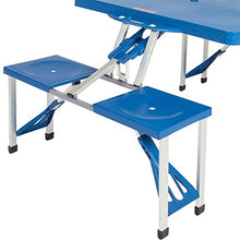 Outdoor Camping Set Tavolo Tavolino Pieghevole PIC NIC Campeggio Struttura in Alluminio con 4 Sgabelli Pieghevole a Valigetta, Ideale per Il Campeggio, Picnic, Mare, Spiaggia, Giardino (Blu)