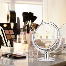 Relaxdays 10021950 Specchio da Trucco Ingranditore Make up Specchiera da Tavolo Specchietto Tondo HLP: 23 x 19 x 10 cm, Trasparente