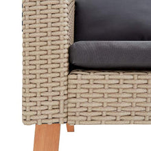 vidaXL Divano da Giardino a 2 Posti con Cuscini Sofà Dormeuse Chaise Longue Poltrona Divanetto Canapè Arredo Salotto Esterno in Polyrattan Beige