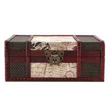 Oumefar Custodia per Gioielli Organizer per Gioielli Scatola di Legno Decorazione per la casa in Stile Antico Decorazione per Matrimoni(Stamp with Lock)