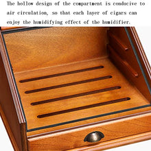 Cigar Humidor, Solida Cassa di Legno del Sigaro di Alta capacità Cigar Humidor con La Temperatura Igrometro/Umidificatore (330 * 290 * 275Mm)