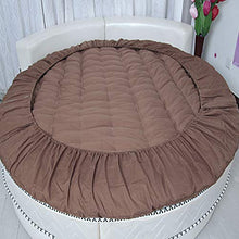 Spesso Colore A Tinta Unita Trapuntato Materasso Topper Doppio Futon Conpertevole Rotolo del Letto per Casa,100% Cotone Rotondo Coprimaterasso Marrone Diametro Rotondo 200 Cm (79 Pollici)
