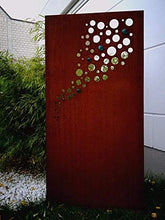 Zen Man 031918-3 - Paravento in metallo con sfera di vetro, per giardino, decorazione da giardino, in acciaio INOX, 180 x 75 cm