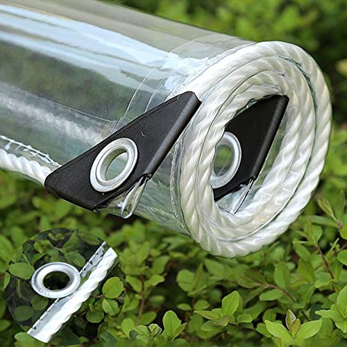 Telo Telone Trasparente Impermeabile Esterno con Occhielli,Tenda da Sole for Patio Esterno,Antipioggia e Antipolvere Copertura per Mobili da Giardino Piscina Auto Camion,400g/? (3x3.5m/9.8x11.5ft)