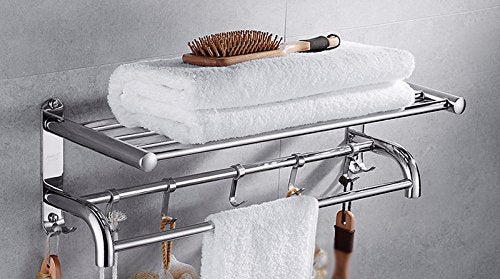 MBYW Portasciugamani Moderno e Minimalista Alto carico Portasciugamani Elegante da Bagno Mensola portaoggetti Porta Asciugamani, 60Cm