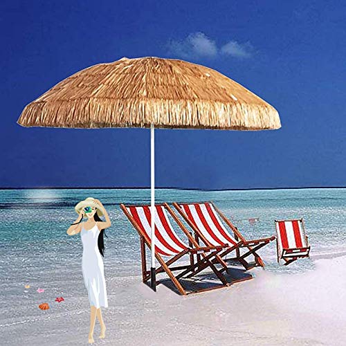 LDJ Ombrellone di Paglia Hawaiano Beach, Parasole da Esterno da Giardino Inclinabile Regolabile E Portatile Parasol, Idrorepellente, Protezione UV, per Esterno Arredo Piscina