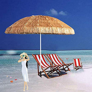 LDJ Ombrellone di Paglia Hawaiano Beach, Parasole da Esterno da Giardino Inclinabile Regolabile E Portatile Parasol, Idrorepellente, Protezione UV, per Esterno Arredo Piscina