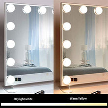 Specchio Cosmetico con Luci A LED,Specchio per Il Trucco Specchio Cosmetico Hollywood con 15 Lampadine A LED E 3 Luci Dimmerabili per Toletta