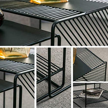 File cabinets Comodino tavolino Tavolo da tavola Finale Set da tavola Set di 2, tavolino da caffè per nidificazione con Robusto Telaio in Metallo per Soggiorno Cassetti (Color : White+Black)