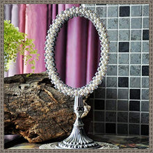LYMUP Specchio di Trucco Europea Desktop Mirror Retro Barocco HD Specchio da Toilette Portatile Sveglio, Specchio da Trucco Principessa Specchio Ingrandire