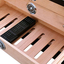 Umidificatore per Sigari Armadio per Sigari in Legno di Cedro Dolce Vernice per Pianoforte Armadio Idratante A Tre Strati Grande capacità può Contenere 120 Sigari