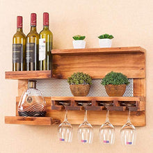 Wine rack- Stoccaggio A Parete Per Uso Domestico, Portabottiglie In Legno Massello, Vetro A Sospensione Ad Alta Capacità