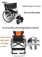 Carrozzine Semoventi, Portatile da Viaggio in Lega di Alluminio Pieghevole in Lega Leggera, Camminatore da Viaggio Manuale Anziani/Disabili Spinta Infermieristica Viaggio Portatile Trolley per Scoo