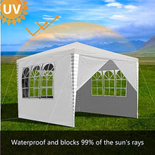 Hengda Gazebo 3x3m padiglione da giardino impermeabile, tenda da festa stabile, tendone per protezione UV con 4 parti laterali per festival di matrimoni in campeggio