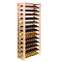 Scaffale per bottiglie di vino, in legno di pino, colore naturale, per 91 bottiglie, 174 x 80 x 28,3 cm