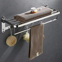 AINIYF Bagno Bagno Doccia Mensola Organizzatore Parete Punch Libero Pieghevole Acciaio Inox 304 portasciugamani, 2 Metodi di Installazione (Dimensioni: 600x230x180mm)