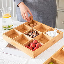 MagiDeal Legno 9-Scomparto Organizer Vassoio Quadrato Spuntino Frutta Secca Piatto Piatto di Stoccaggio Organizzatori per la Caramella Dessert Noci Cibo la