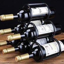 XHCP Portabottiglie per Vino, Portabottiglie Semplice, Portabottiglie in Ferro battuto, Nero, può Contenere 6 Bottiglie di Vino, Portabottiglie di personalità Creativa