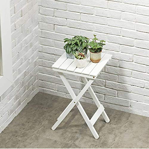 FGDSA Tavolini finali Tavolino Pieghevole Pigro Fioriera da Esterno Porta Fiori Tavolino in Legno massello Soggiorno Balcone Decorazione tavolino (Colore: Legno)