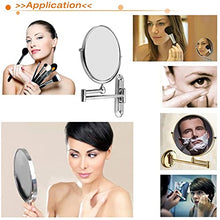 WISFOR Specchio da Parete Trucco Bagno con Ingrandimento 10X, Specchio Ingranditore da parete Specchio Tondo in Acciaio Inox Specchio Ingranditore Bagno Double Face Estensibile 360°Girevole