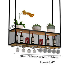 COLiJOL Wine Enthusiast Upside Down Hanging Wine Bottle Holder Grid Style per Kitchen Bar Pub Rack,100 cm (39,4 Pollici),100 cm (39,4 Pollici)