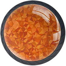 Triangolo astratto arancione Pomelli per Porta Set di 4 Pomelli per Mobili Manopole per Cassetti Cucina Armadio Vetro