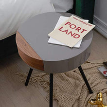 YGB Comodino Comodini nordici Comodino in Noce Comodino con 1 cassetto e 4 Gambe in Legno, Comodino Rotondo Tavolino Laterale per Camera da Letto Comodino Comodino Comodino