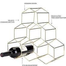 Portabottiglie da appoggio, portabottiglie da 6 bottiglie, portabottiglie da appoggio autoportante, utilizzato per conservare il vino bianco negli armadi da cucina di casa, dimensioni 25 cm / 9,8in