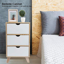 zcyg Comodino Comodini Tavolo Notturno, Comodino Semplice con Tavolo da Notte A 3 Cassetti, Facile Indtallazione per Camera da Letto Indoor