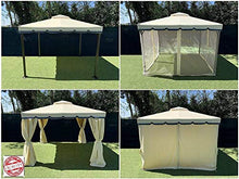 eurolandia Gazebo 3X3 Giardino in Alluminio Copertura 450 GR. Antipioggia ZANZARIERE E Teli Laterali