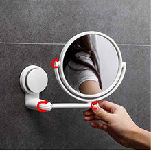 Specchio Trucco, Specchio da Parete per Bagno, Bifacciale Specchio per il trucco, Specchio Cosmetico Pieghevole, Lente d'ingrandimento 2x, 360 ° Girevole, Retrattile, per Camera da Letto, Desktop