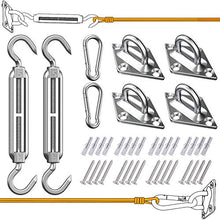 Kit di Fissaggio per Vela Parasole - Acciaio Inossidabile Kit di Fissaggio per Tenda a vela, Kit per Fissaggio a Vela per Triangolo e Rettangolo, Kit di Fissaggio per Ombreggiante per Ombra Giardino