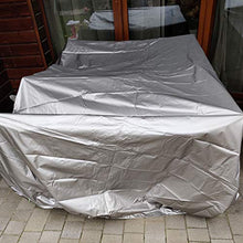 KANGLIPU Copertura Mobili Giardino 240x240x85cm Antipolvere/UV Copertura Tavolo Rettangolare per I Mobili da Giardino Sedute Giardino Set di Mobili, Argento