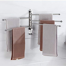 Towel shelf Portasciugamani Girevole per Bagno in Acciaio Inox a Parete Portasciugamani Multi-Barra Privo di perforazioni