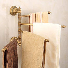 MGWA Retro cremagliera del Bagno dell'hotel/Bagno/mensola/portasciugamani per Il Bagno Perforati elettrici di Rame rotatorio a Quattro Barre
