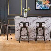 Sarah 4 Sgabelli Alti da Bar Vintage Industrial Sgabello in Metallo, Modello: Classic Tolix Style, Forma ad L, Ispirata al Mondo Industriale, Dimensioni: 84 * 42 * 42cm（Nero）