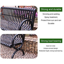 Household items Panca da Giardino per sedie da Esterno, Sedia con Struttura in Acciaio 2-3 posti Resistente alle intemperie per Il Parco, Sedili in Metallo per terrazze con Rivestimento antiruggine