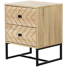 HOMCOM Cassettiera con 2 Cassetti Motivo a Onde Stile Vintage Design Scandinavo Combinazione di MDF e di Pannello Truciolare 48x39.5x60cm