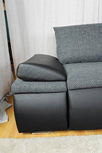AVANTI TRENDSTORE - Himala - Divano ad Angolo con Funzione Letto e cassettone Integrato, in Similpelle Nera e Microfibra Grigia, Dimensioni: Lap 274x85x180 cm - Arredi Casa