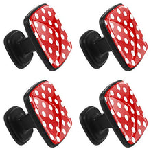 Puntini rossi e bianchi Pomelli per Porta Set di 4 Pomelli per Mobili Manopole per Cassetti Cucina Armadio Vetro