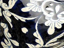 Dolores - Lavabo rettangolare messicano blu, da incasso, con bordo, in ceramica Talavera