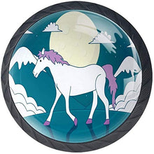 Unicorn Moon Mountain Cloud Jungle Pomelli per Porta Set di 4 Pomelli per Mobili Manopole per Cassetti Cucina Armadio Vetro