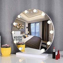 Chenbz Specchio cosmetico Rotondo, LED Bagno Leggero Specchio da Parete WC Specchio da Bagno Specchio a Muro